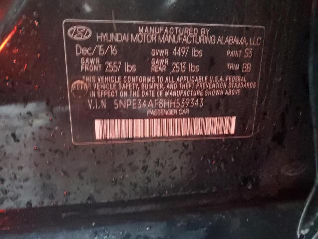 2017 HYUNDAI SONATA 5NPE34AF8HH539343