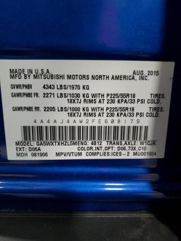 2015 MITSUBISHI RVR GT 4A4AJ4AW2FE608179