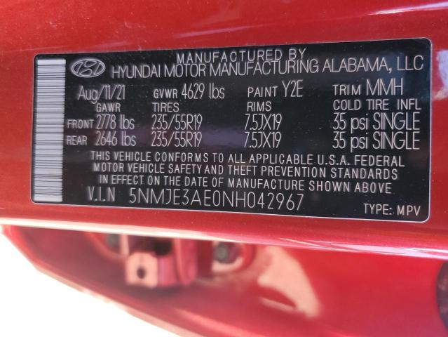 2022 HYUNDAI TUCSON LIM - 5NMJE3AE0NH042967