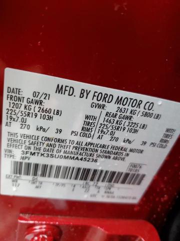 2021 FORD MUSTANG MA - 3FMTK3SU0MMA45236