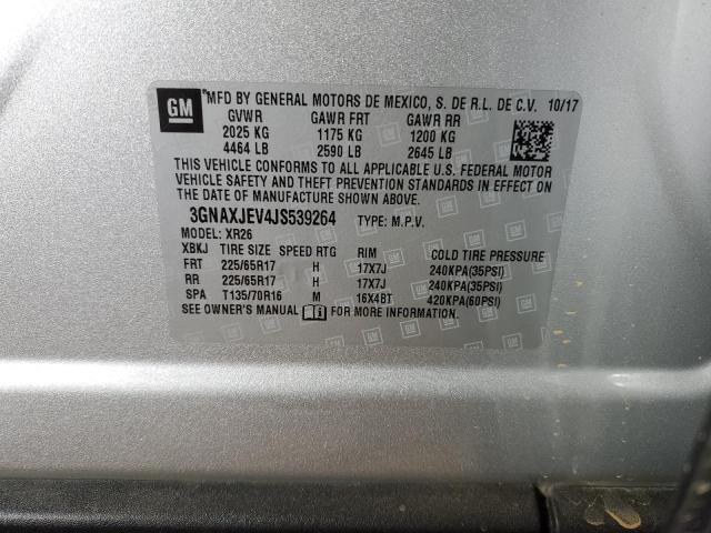 2018 CHEVROLET EQUINOX LT - 3GNAXJEV4JS539264