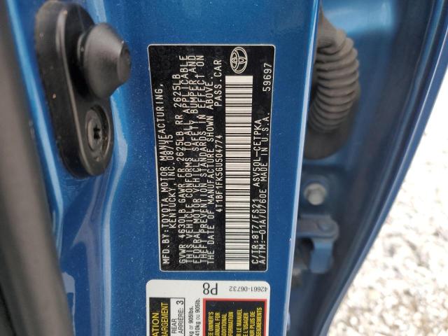 2016 TOYOTA CAMRY LE - 4T1BF1FK5GU504774
