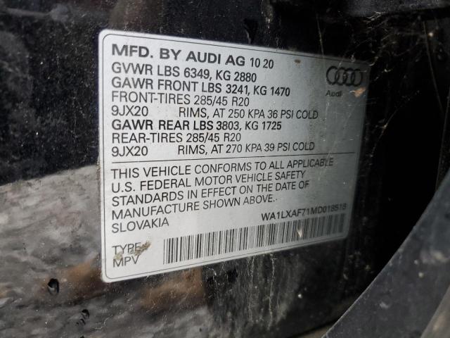 VIN WA1LXAF71MD018518 2021 AUDI Q7 no.13