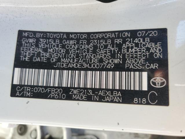 2021 TOYOTA COROLLA LE - JTDEAMDE3MJ007749