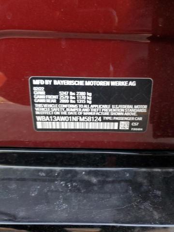 2022 BMW M440XI GRA WBA13AW01NFM58124