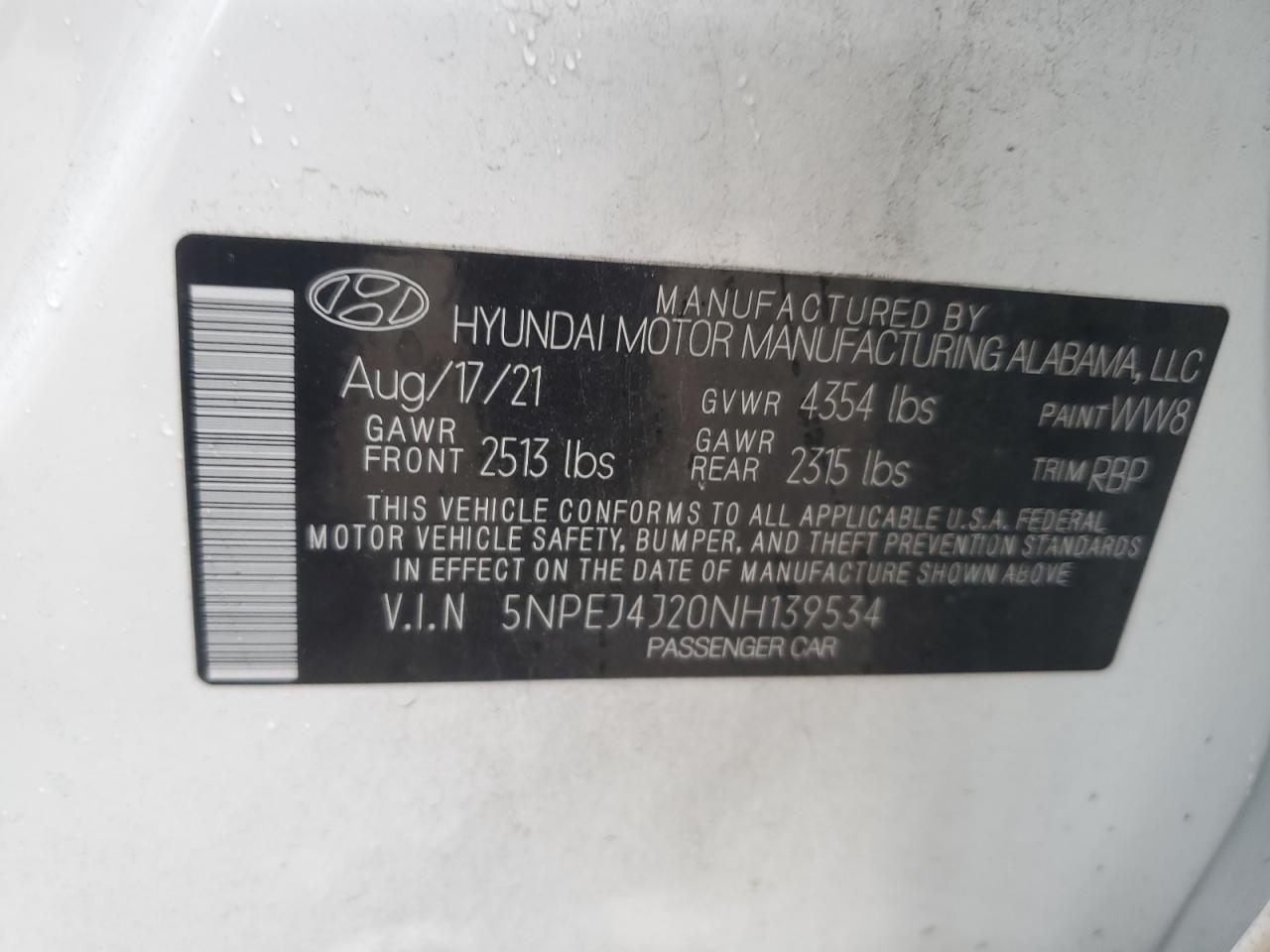 Lot #3027125798 2022 HYUNDAI SONATA SEL