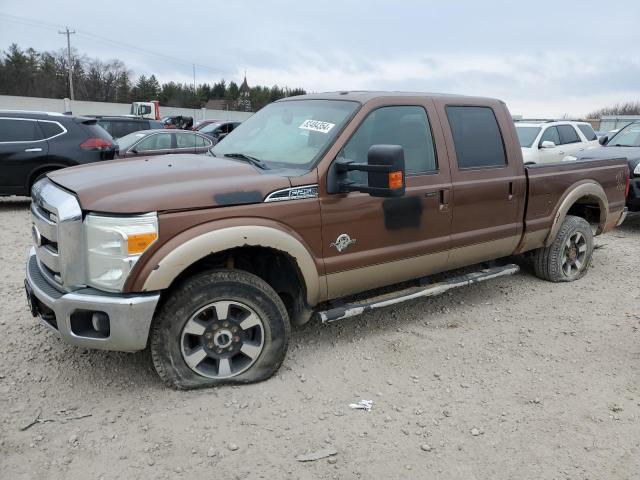 FORD F250 SUPER 2011 brown crew pic diesel 1FT7W2BT2BEB19318 photo #1