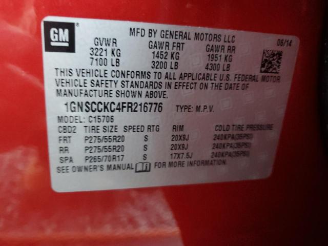 2015 CHEVROLET TAHOE C150 - 1GNSCCKC4FR216776