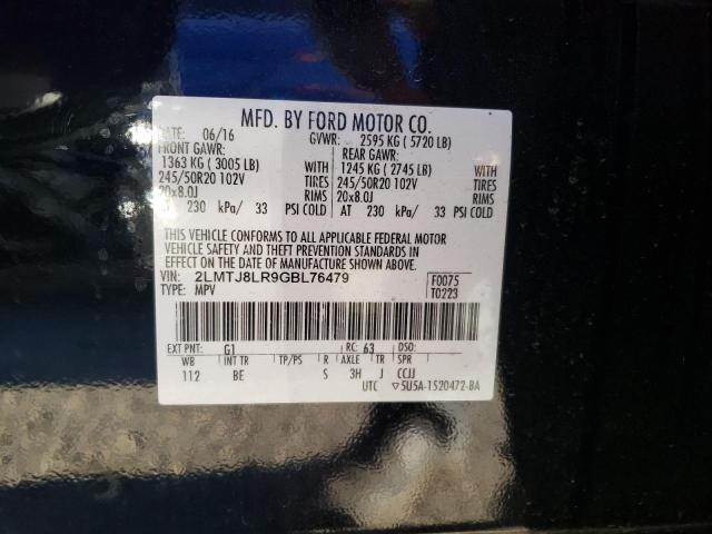 2016 LINCOLN MKX RESERV - 2LMTJ8LR9GBL76479