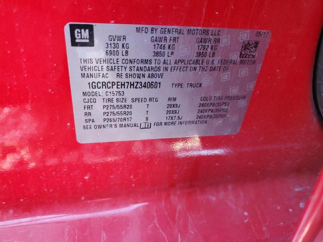 2017 CHEVROLET SILVERADO - 1GCRCPEH7HZ340601