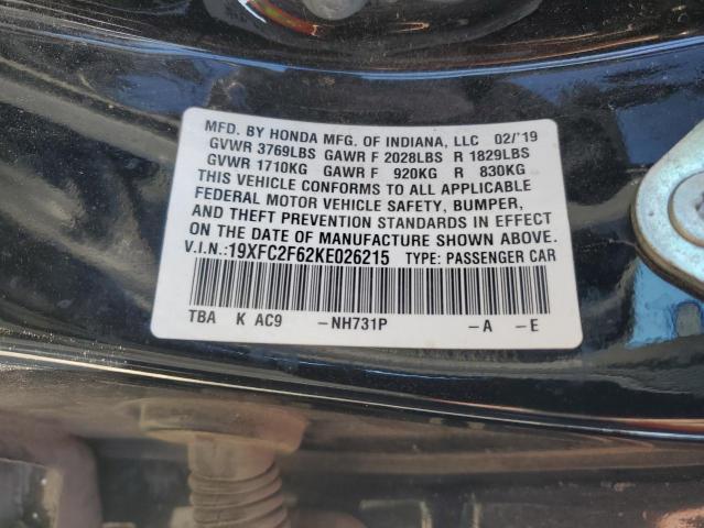 2019 HONDA CIVIC LX - 19XFC2F62KE026215