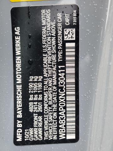 2022 BMW M440I WBA83AP0XNCJ30411