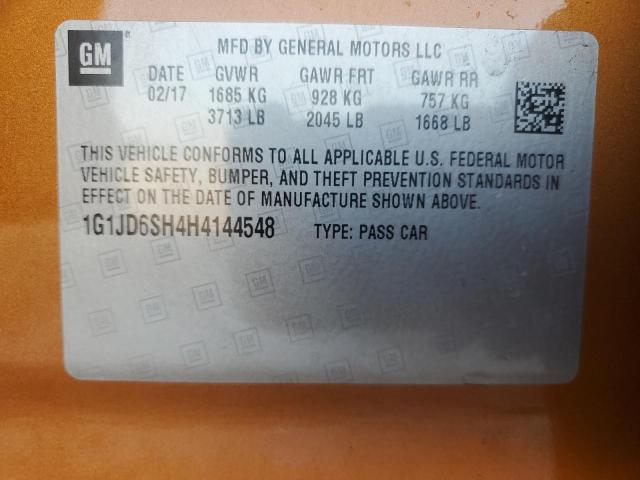 VIN 1G1JD6SH4H4144548 2017 CHEVROLET SONIC no.12