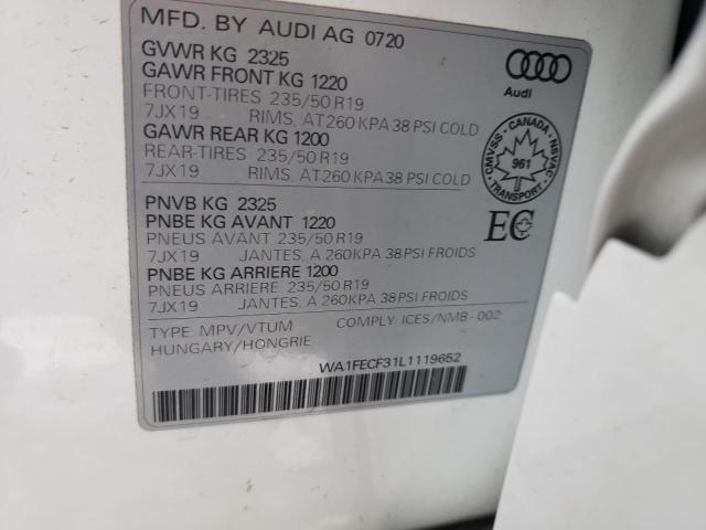 2020 AUDI Q3 PRESTIG WA1FECF31L1119652