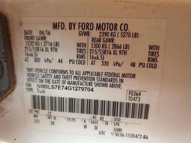 2016 FORD TRANSIT CO - NM0LS7E74G1279704