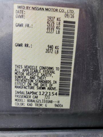 2017 NISSAN ALTIMA 2.5 - 1N4AL3AP9HC122154