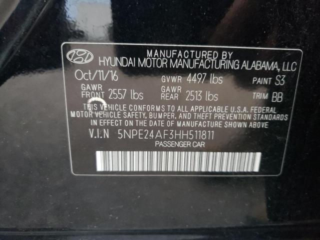 VIN 5NPE24AF3HH511811 2017 HYUNDAI SONATA no.12