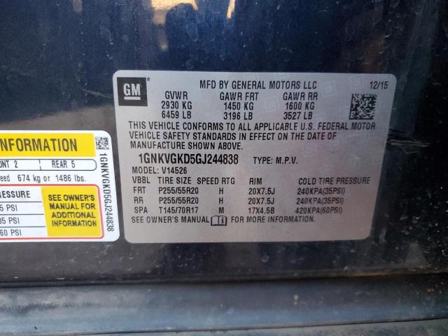 2016 CHEVROLET TRAVERSE L 1GNKVGKD5GJ244838