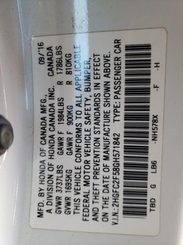 2016 HONDA CIVIC LX - 2HGFC2F58GH571842