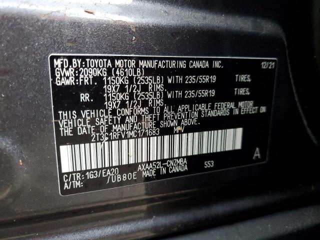 VIN 2T3C1RFV1MC171683 2021 TOYOTA RAV4 no.13