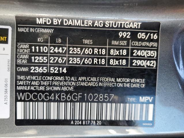 2016 MERCEDES-BENZ GLC 300 4M - WDC0G4KB6GF102857