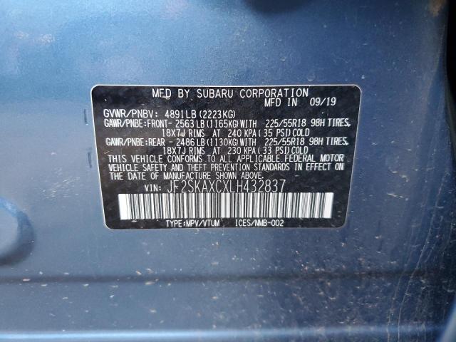 2020 SUBARU FORESTER T - JF2SKAXCXLH432837
