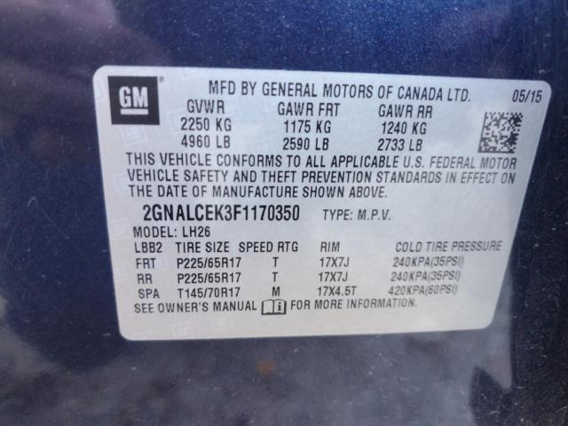 2015 CHEVROLET EQUINOX LT - 2GNALCEK3F1170350