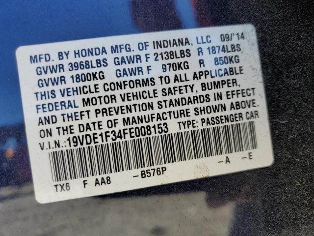 2015 ACURA ILX 20 19VDE1F34FE008153