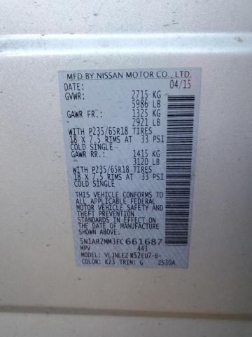 2015 NISSAN PATHFINDER - 5N1AR2MM3FC661687