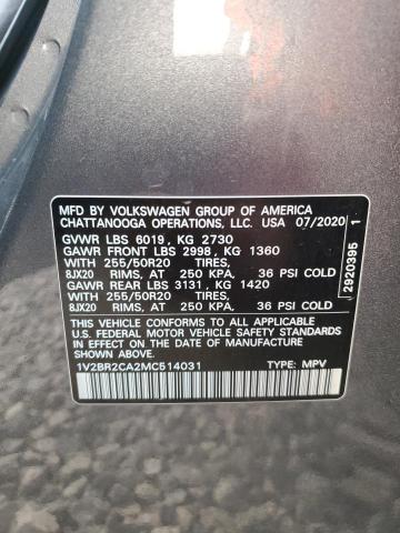 2021 VOLKSWAGEN ATLAS SEL - 1V2BR2CA2MC514031