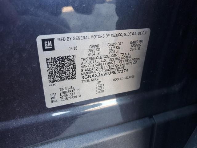 2018 CHEVROLET EQUINOX LT - 3GNAXJEV0JS637174
