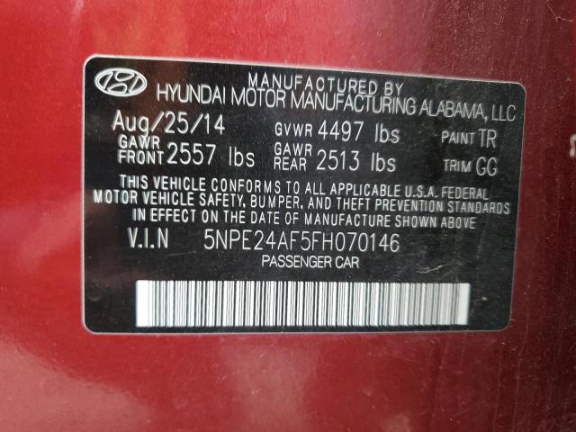 VIN 5NPE24AF5FH070146 2015 HYUNDAI SONATA no.13