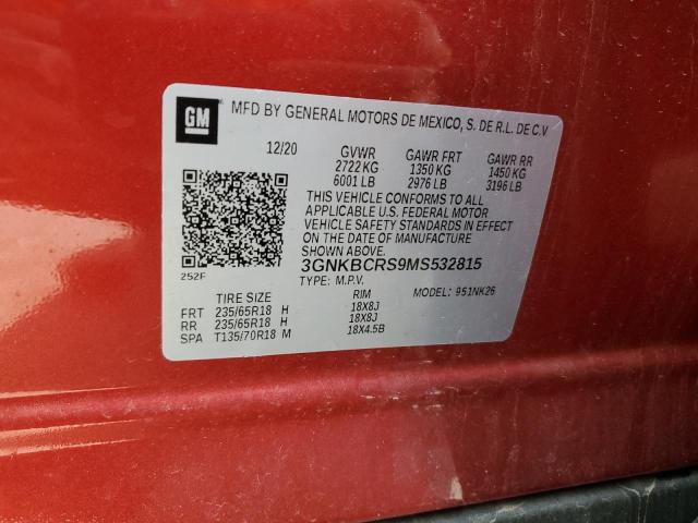2021 CHEVROLET BLAZER 2LT - 3GNKBCRS9MS532815