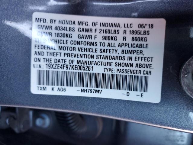 2019 HONDA INSIGHT TO 19XZE4F97KE005261