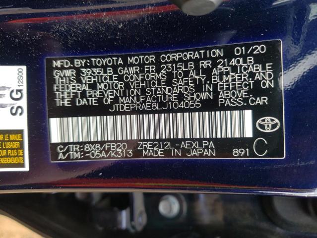 2020 TOYOTA COROLLA LE - JTDEPRAE8LJ104055