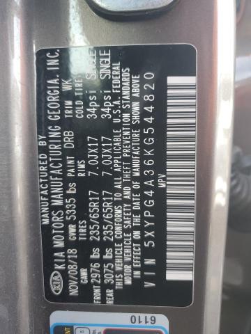 2019 KIA SORENTO L - 5XYPG4A36KG544820