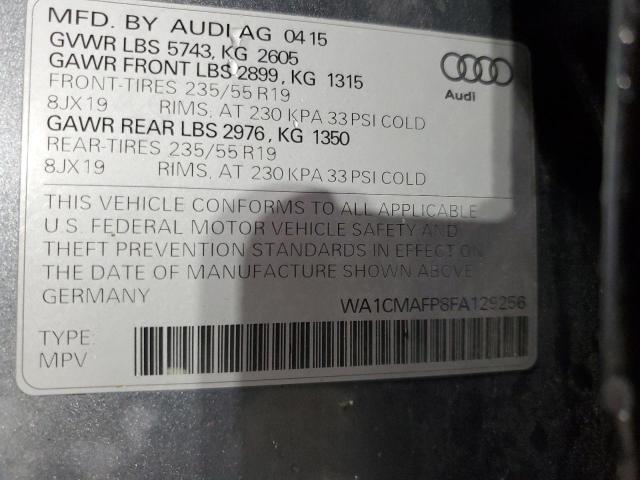 2015 AUDI Q5 TDI PRE WA1CMAFP8FA129256