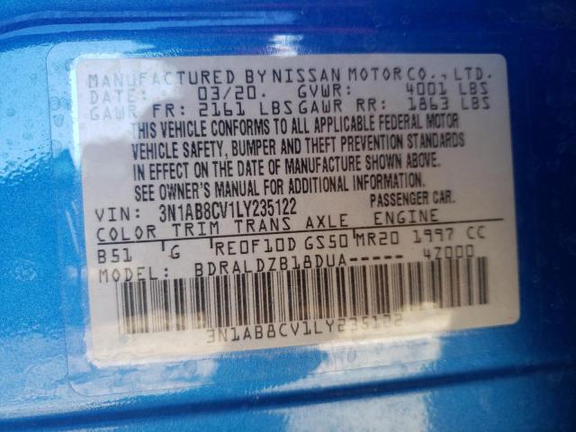 2020 NISSAN SENTRA SV - 3N1AB8CV1LY235122