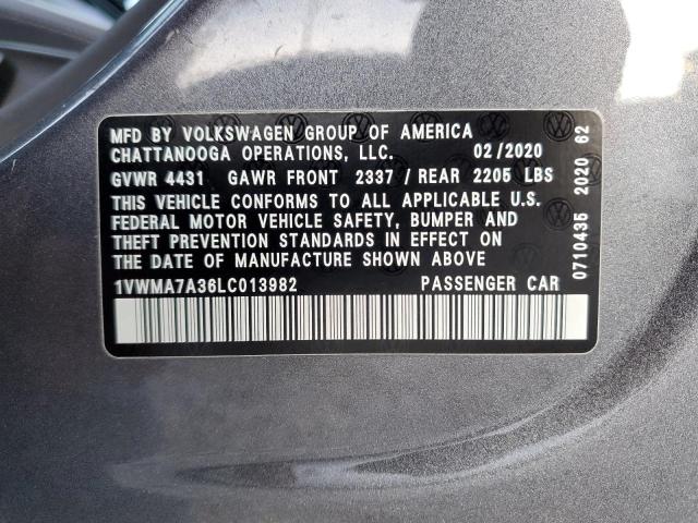 VIN 1VWMA7A36LC013982 2020 VOLKSWAGEN PASSAT no.12