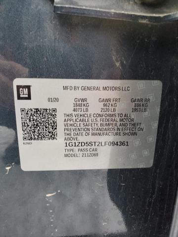2020 CHEVROLET MALIBU LT - 1G1ZD5ST2LF094361