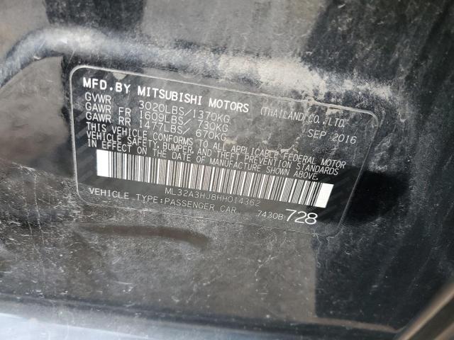 2017 MITSUBISHI MIRAGE ES ML32A3HJ8HH014362