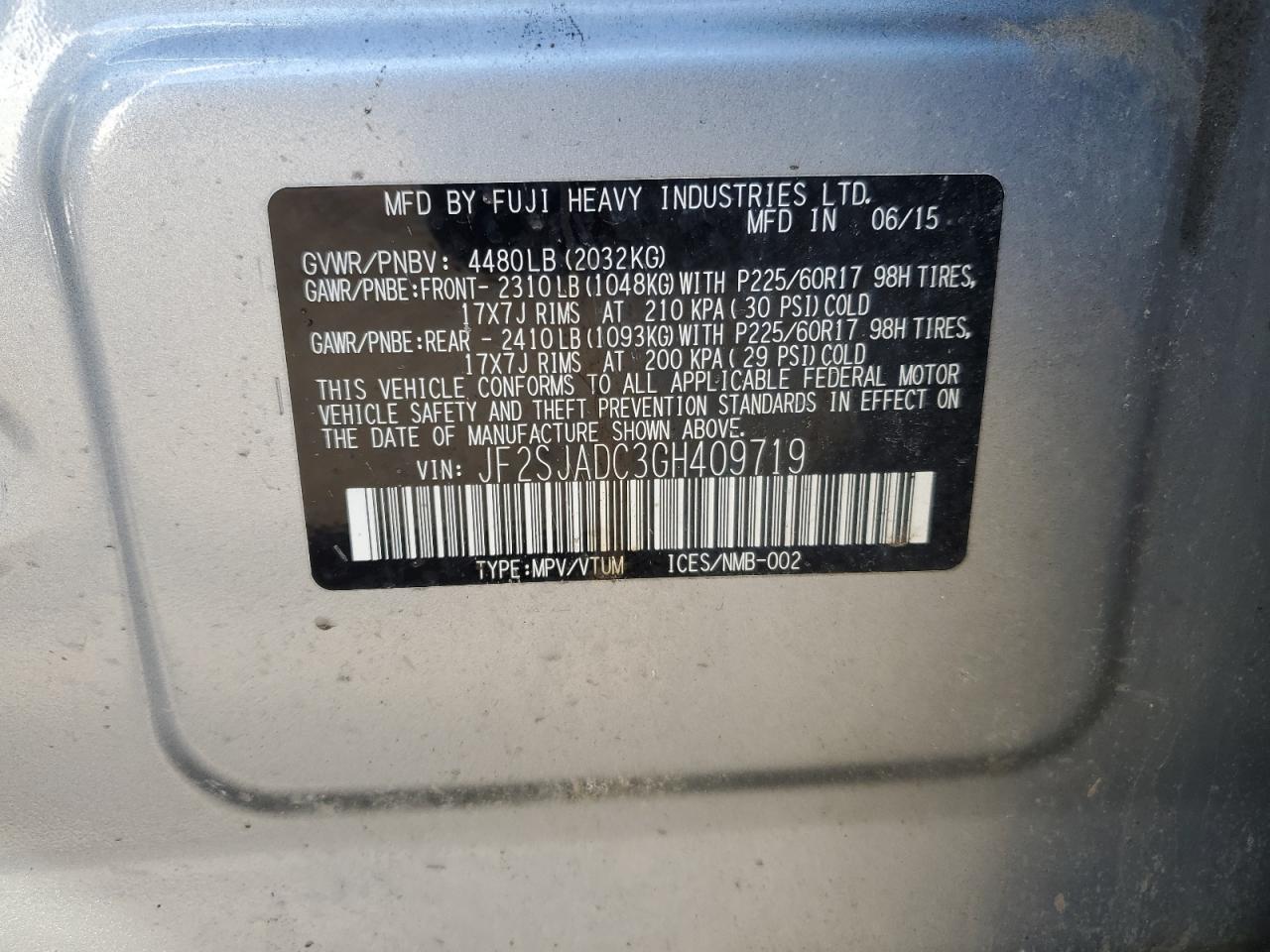 Lot #3026235289 2016 SUBARU FORESTER 2