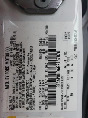 2016 FORD FUSION SE - 3FA6P0HD6GR157870