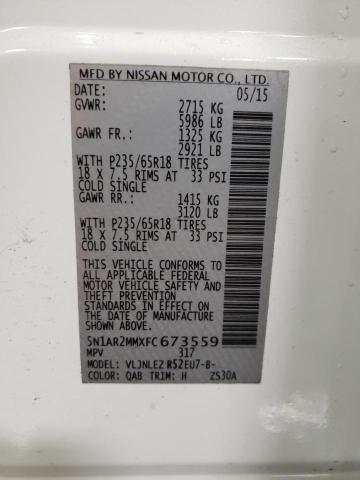 2015 NISSAN PATHFINDER - 5N1AR2MMXFC673559
