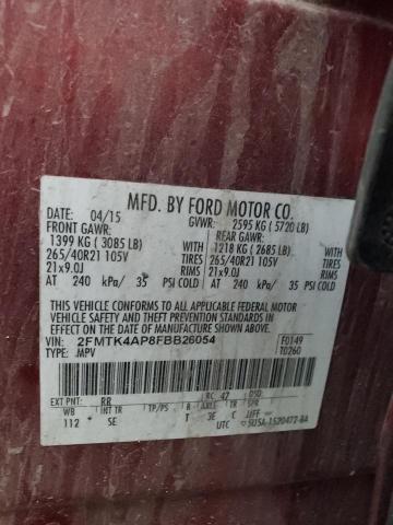 VIN 2FMTK4AP8FBB26054 2015 FORD EDGE no.14