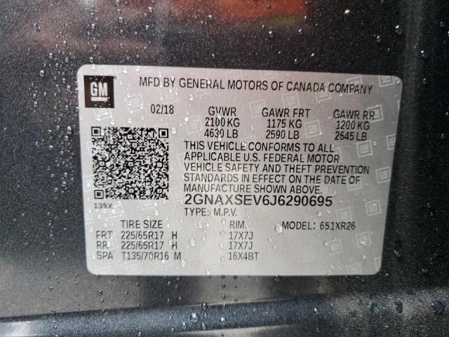 2018 CHEVROLET EQUINOX LT - 2GNAXSEV6J6290695
