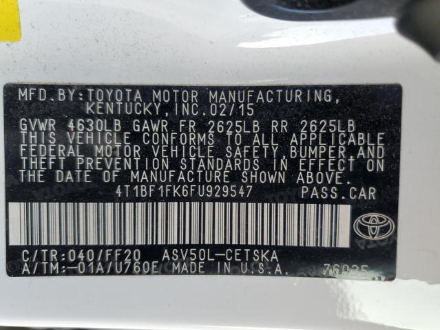 2015 TOYOTA CAMRY LE - 4T1BF1FK6FU929547