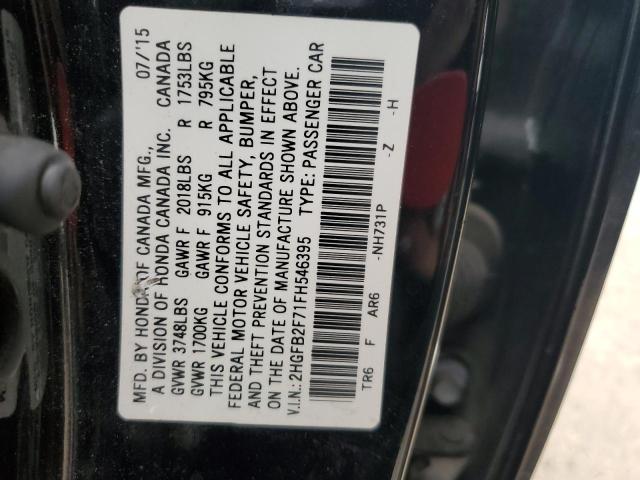 2015 HONDA CIVIC SE 2HGFB2F71FH546395