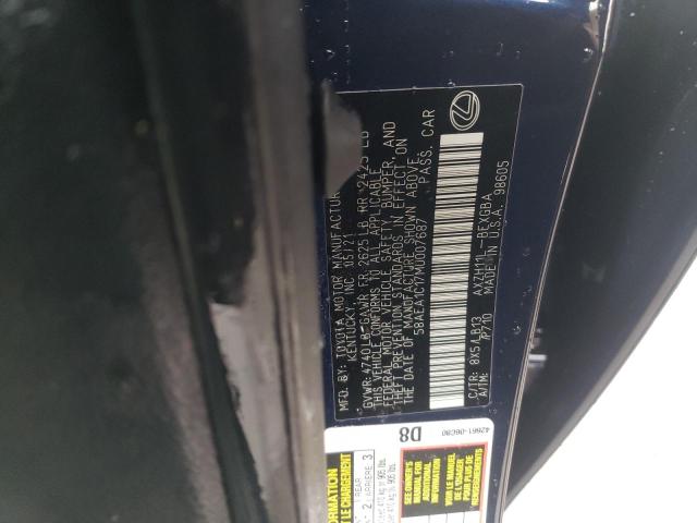 2021 LEXUS ES 300H LU 58AEA1C17MU007687