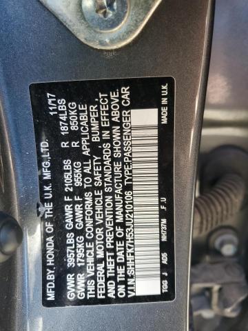 2018 HONDA CIVIC EX - SHHFK7H53JU210106